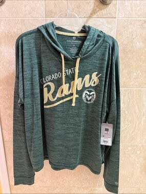 Colosseum Green Colorado State Rams Hooded Pullover with Cream Accents